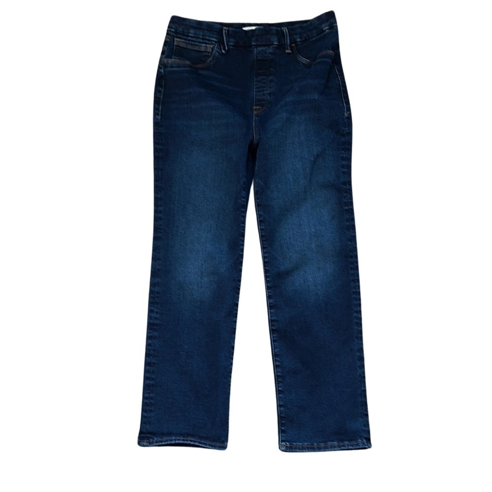 Good American Power Stretch Pull On High Waist Classic Dark Denim Jeans‎ Size 4